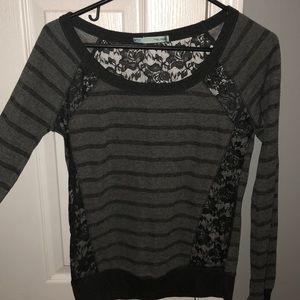Striped long sleeve shirt with lace from Maurices